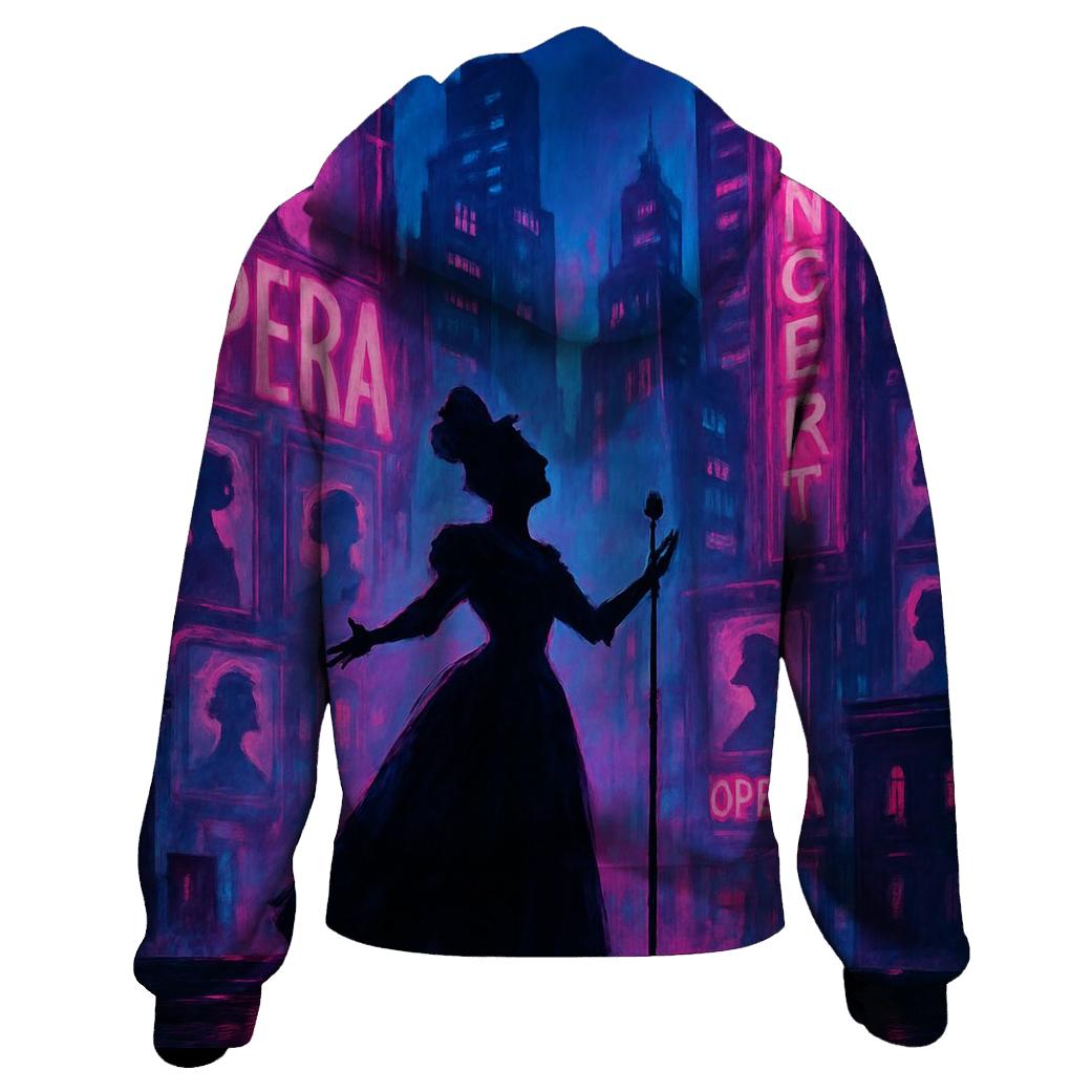 Neon Cyber Opera printed hoodies