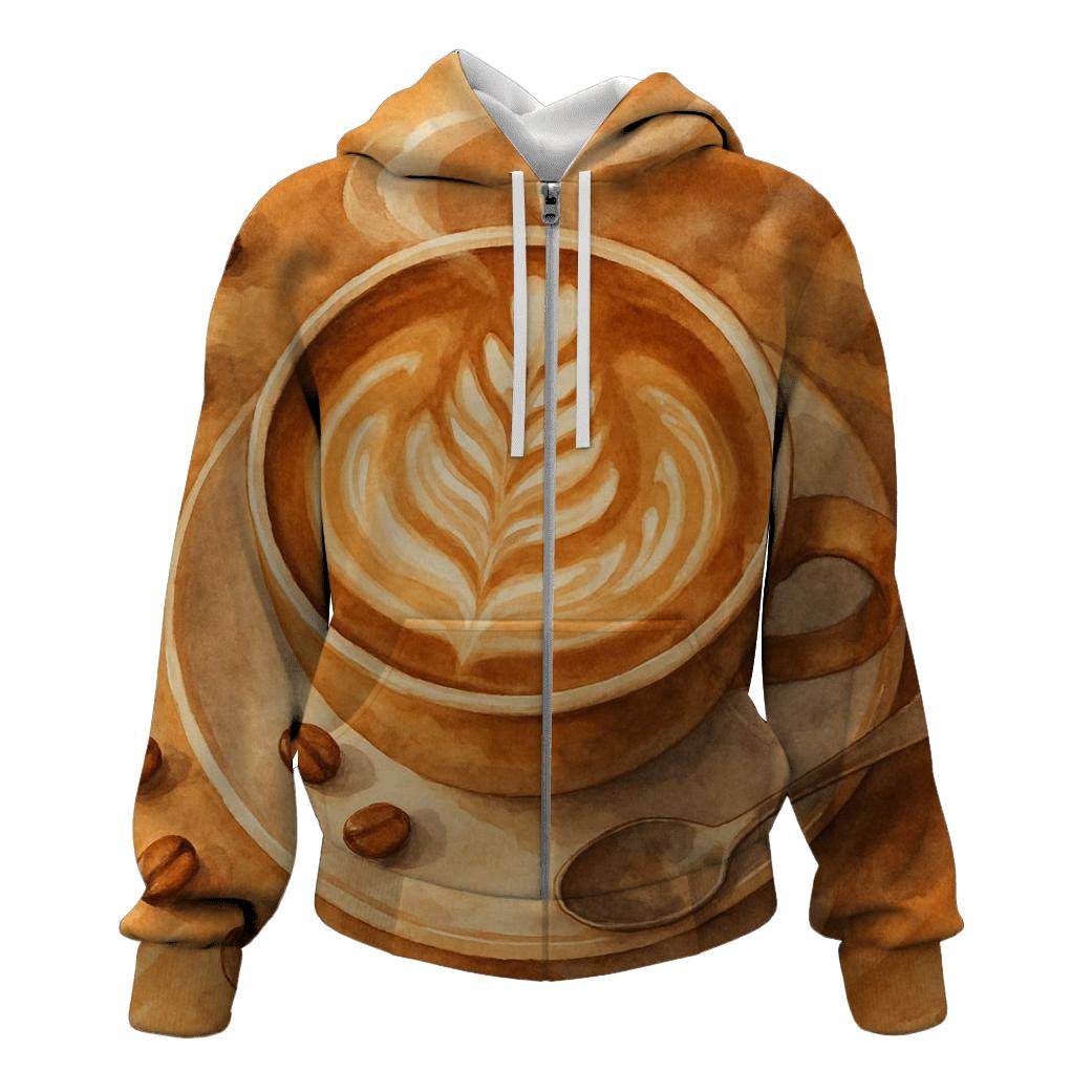 Latte Swirl Bloom designer hoodies