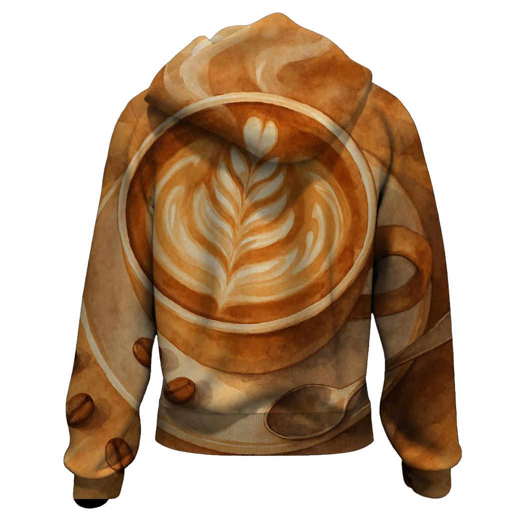 Latte Swirl Bloom designer hoodies