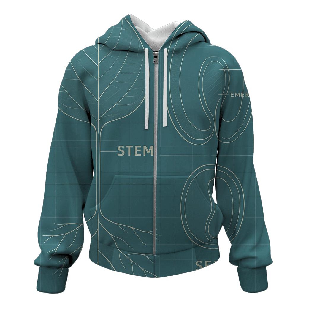 Minimalist Botanical Blueprint printed hoodies
