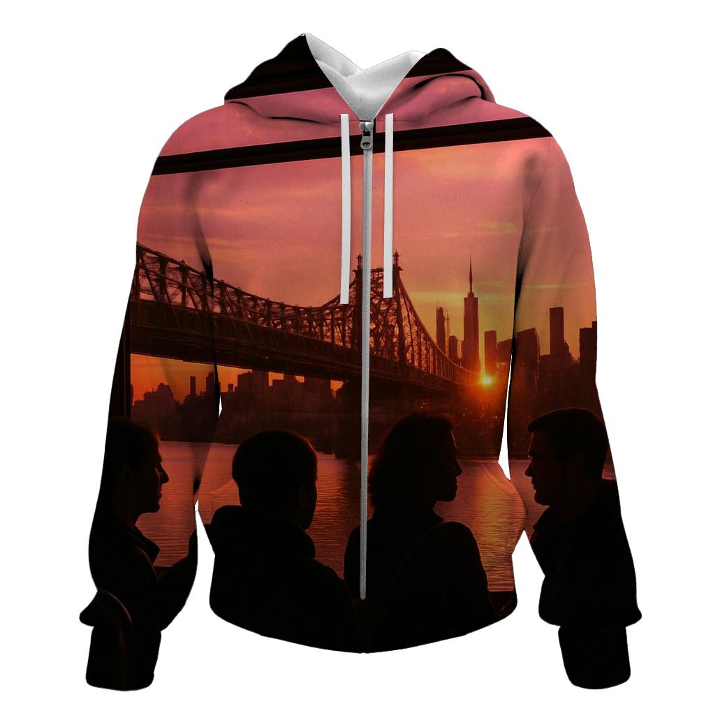 Sunset From Roosevelt Island Tram zip-up hoodies