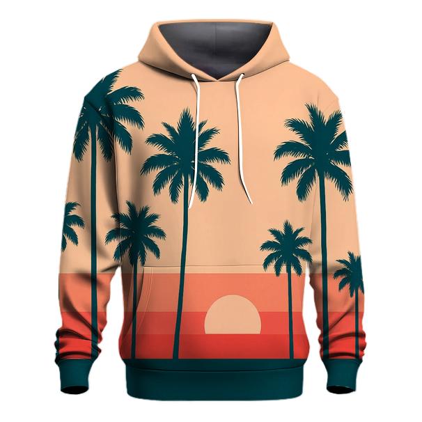 Sunset Palm Stripes designer hoodies