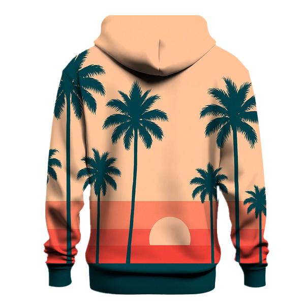 Sunset Palm Stripes designer hoodies