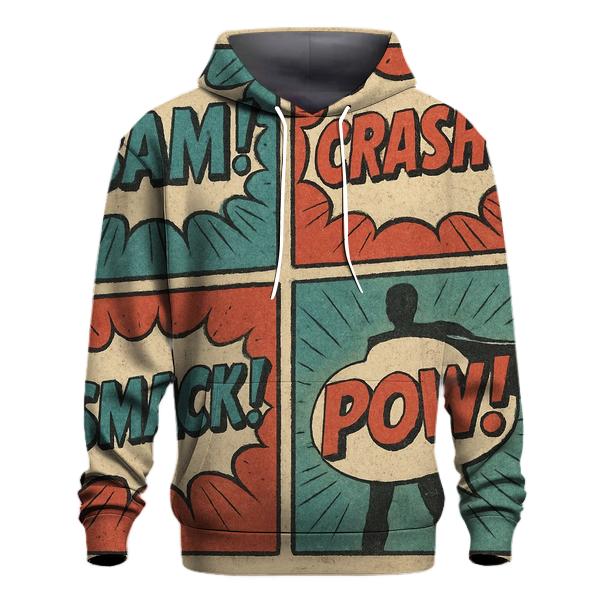 Faded Comic Panel Montage embroidered hoodies