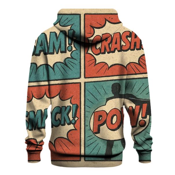 Faded Comic Panel Montage embroidered hoodies