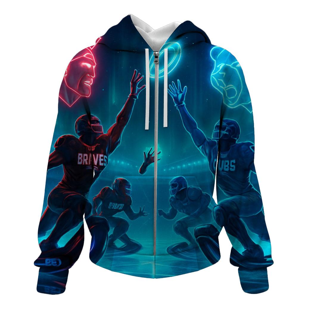 Neon Tundra Faceoff embroidered hoodies