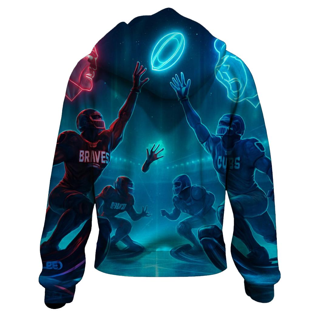 Neon Tundra Faceoff embroidered hoodies