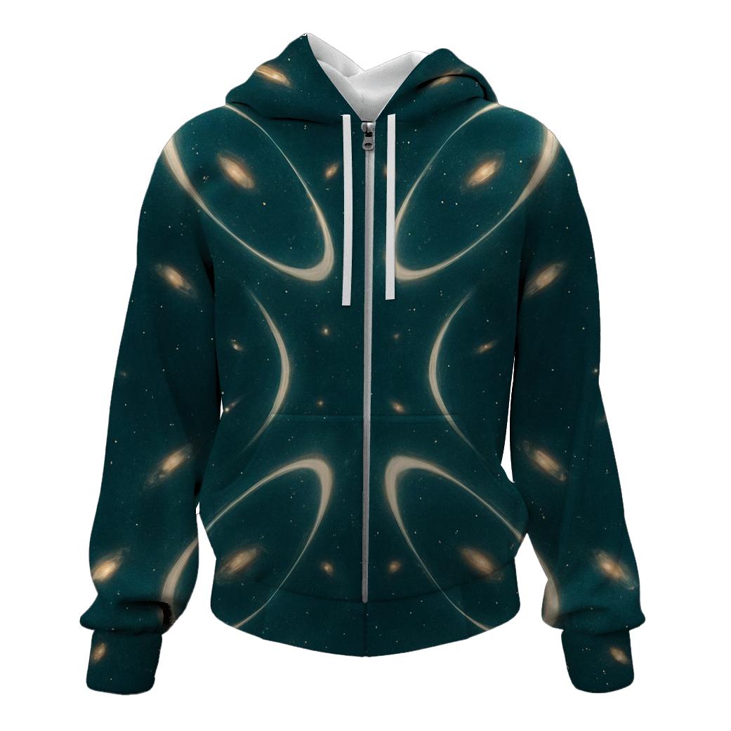 Gravitational-Lens Arc Field embroidered hoodies