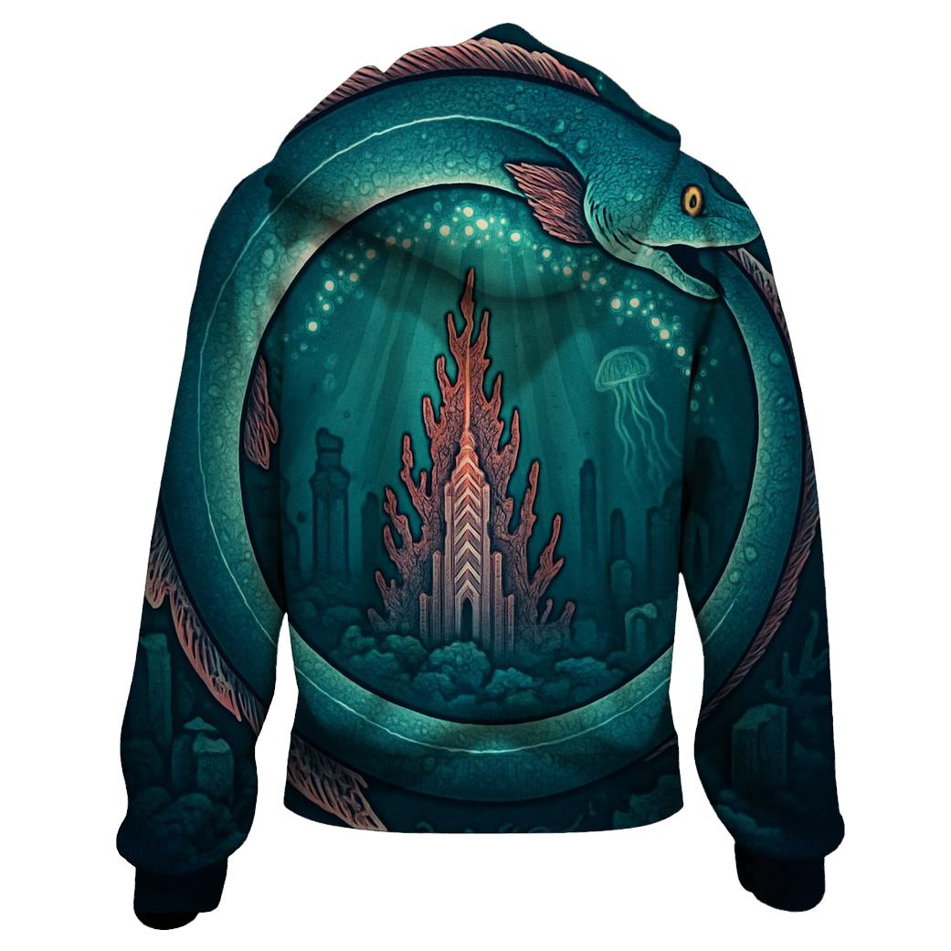 Bioluminescent Reef Ouroboros heavyweight hoodies