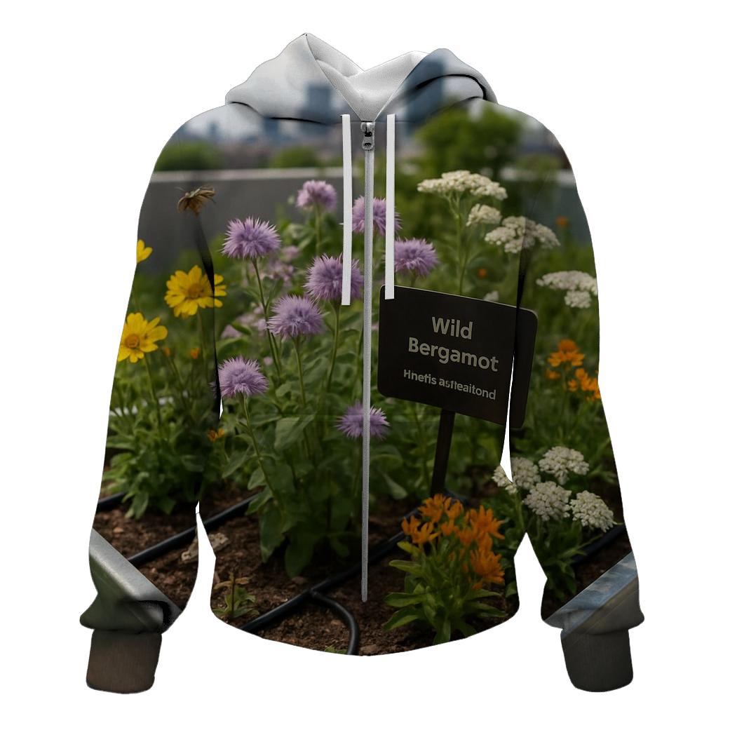 Urban Rooftop Pollinator Patch printed hoodies