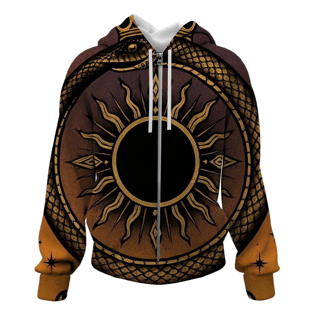 Solar Eclipse Ouroboros Crown pullover hoodies