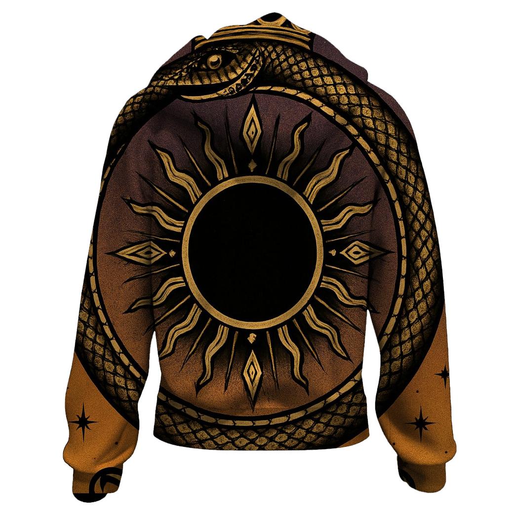 Solar Eclipse Ouroboros Crown pullover hoodies