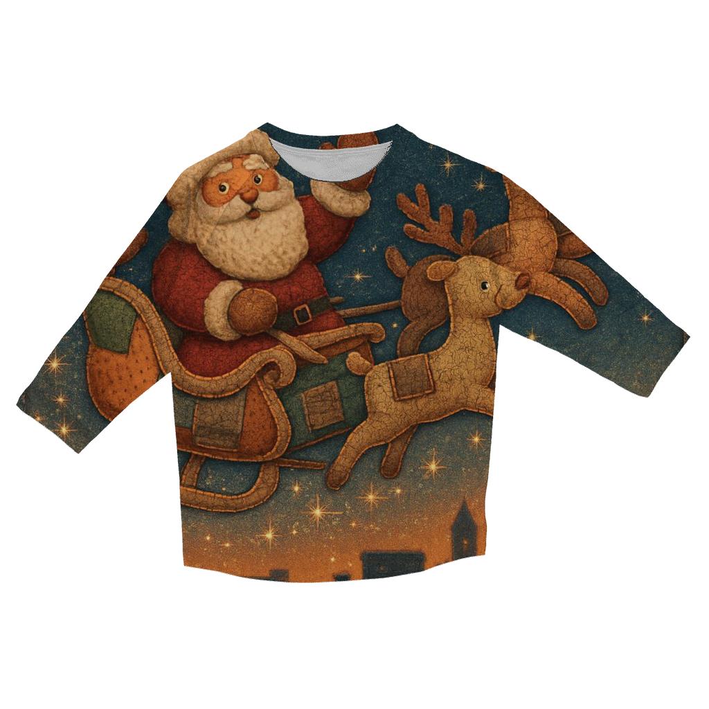Santa Skyline Sleigh stylish quarter sleeve tops