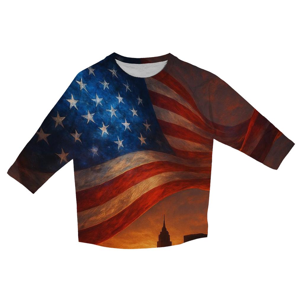 Nebula Banner Over Skyline custom 3/4 sleeve shirts