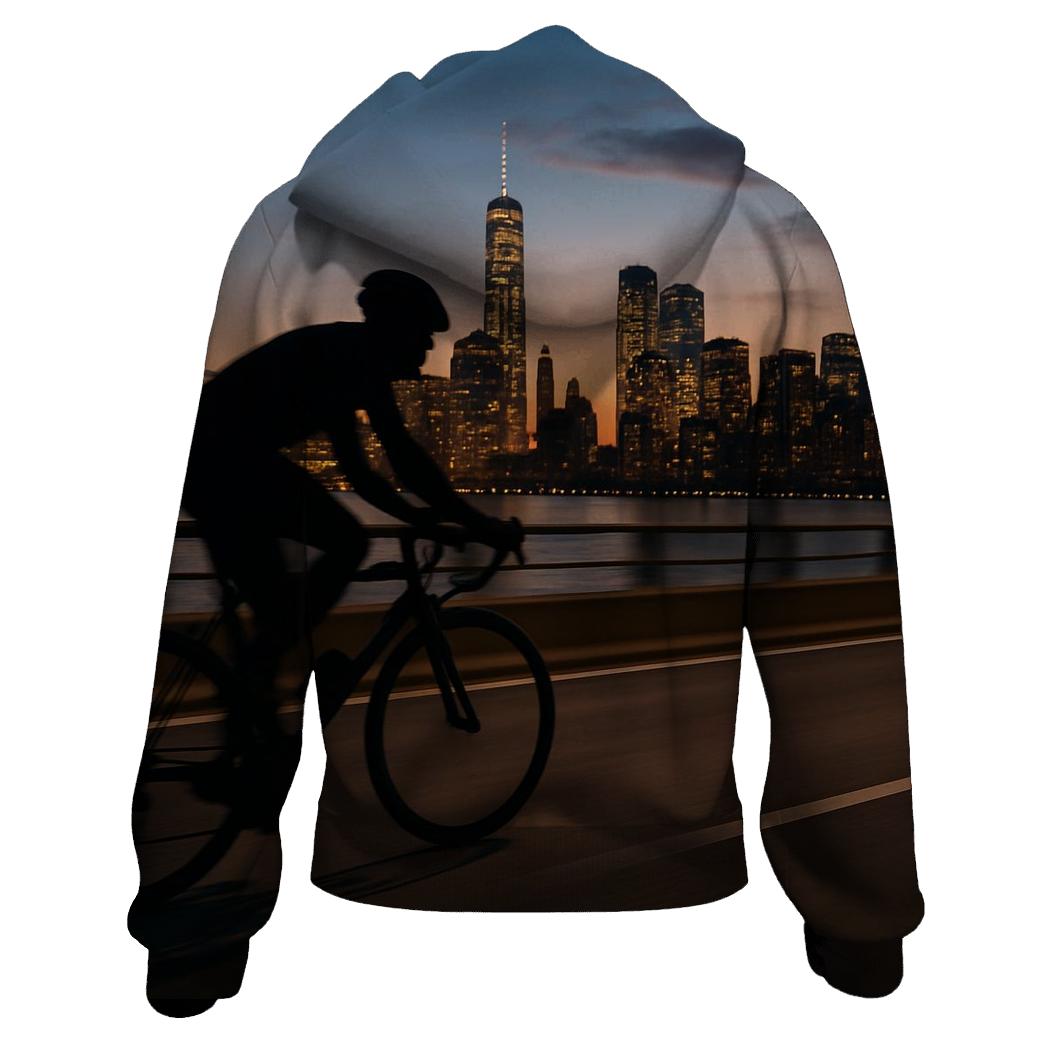 Cyclist At Dusk On West Side Highway hoodie styles