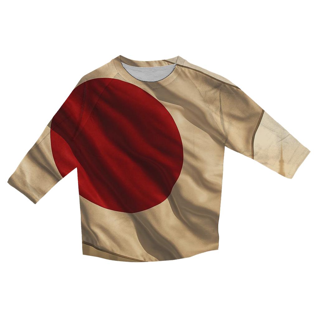 Rising Sun Fabric trendy 3/4 sleeve tops