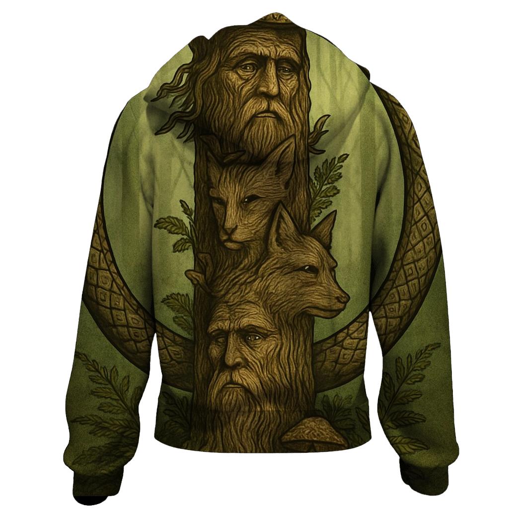 Forest Ancestor Ouroboros Totem lightweight hoodies