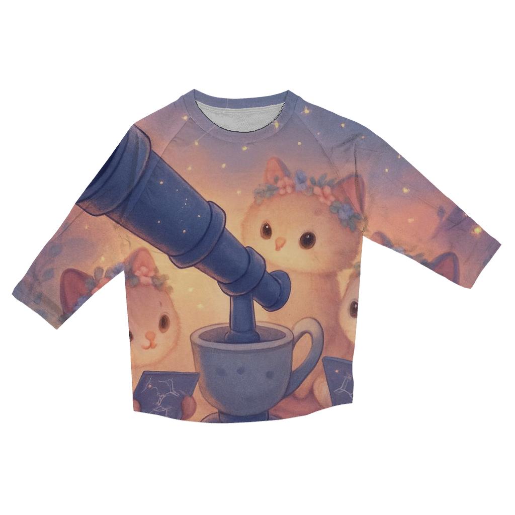 Stargazer Tea Party casual three quarter sleeve shirts