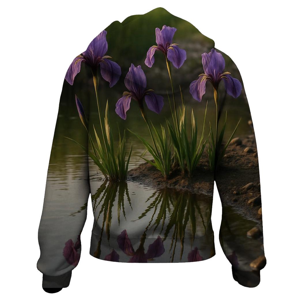 Riverbank Iris Reflection hoodie styles