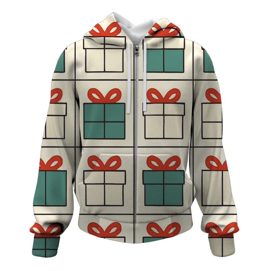 Minimal Gift Grid printed hoodies