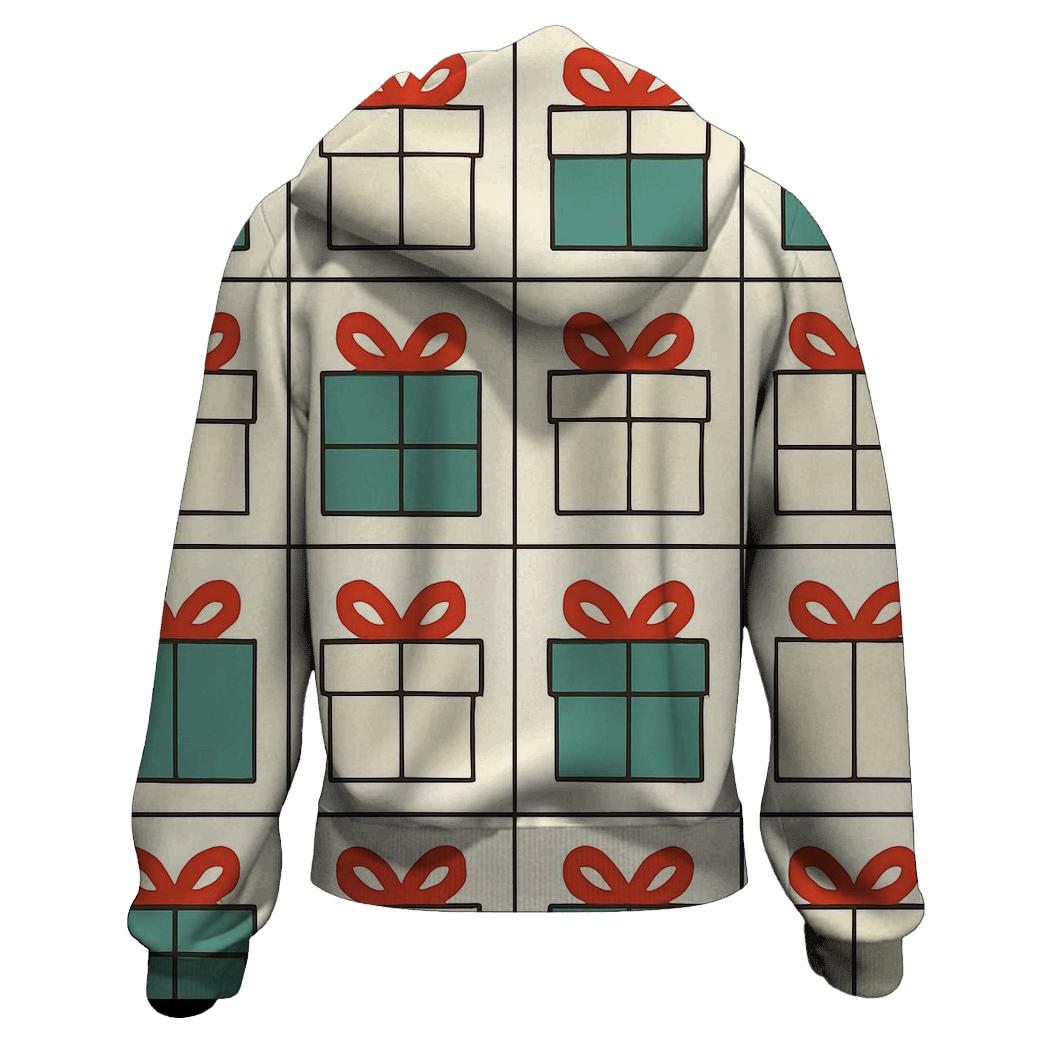 Minimal Gift Grid printed hoodies