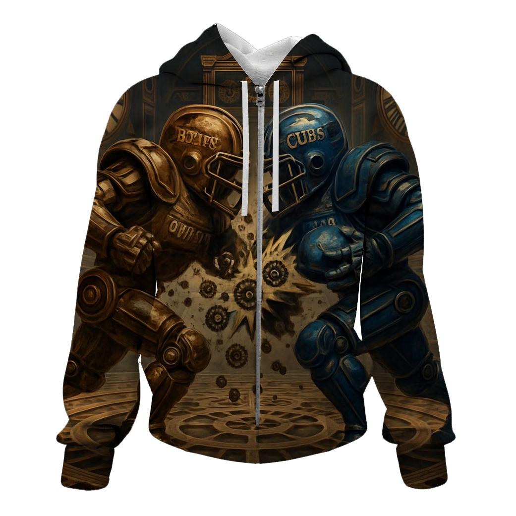 Clockwork Stadium Collision printed hoodies