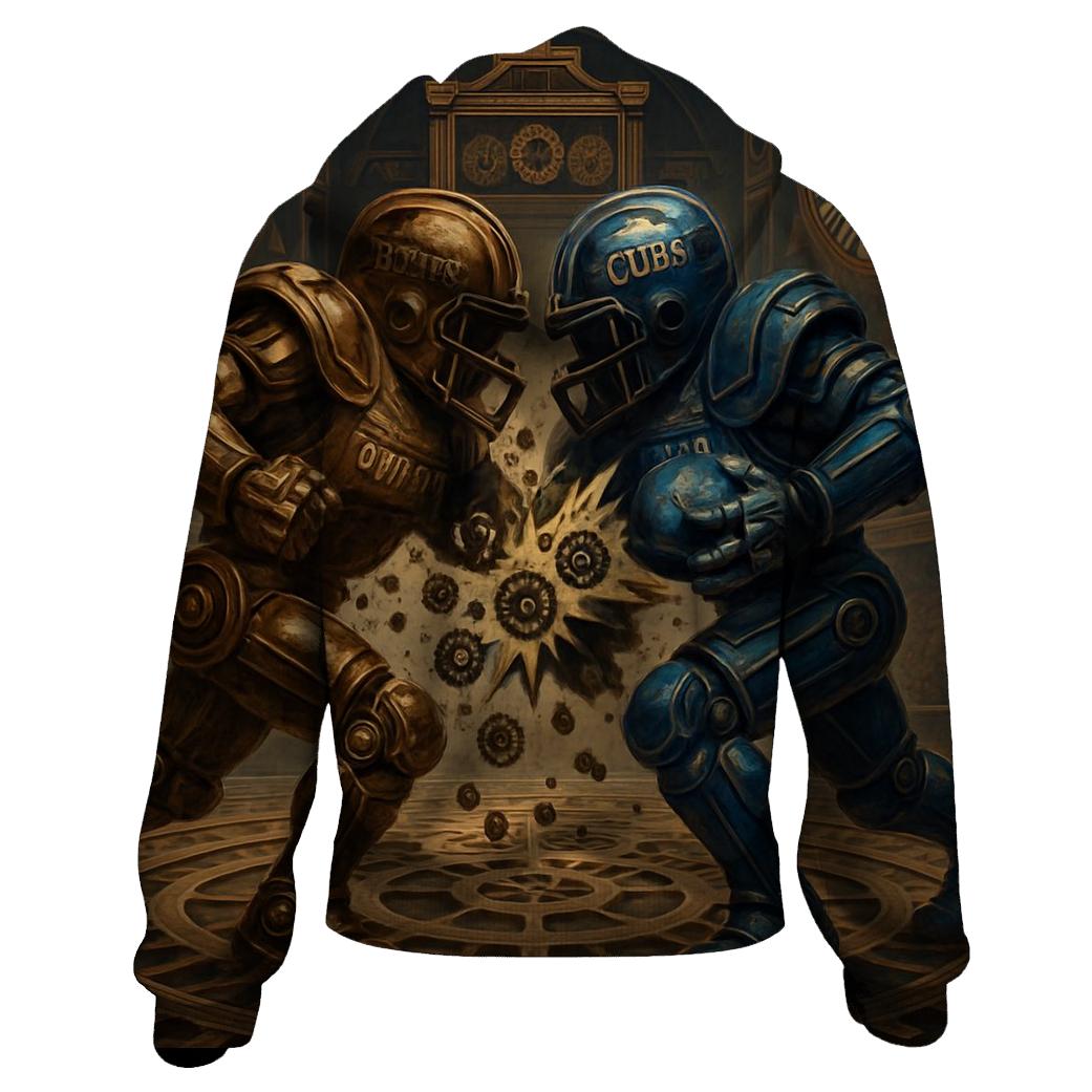 Clockwork Stadium Collision printed hoodies