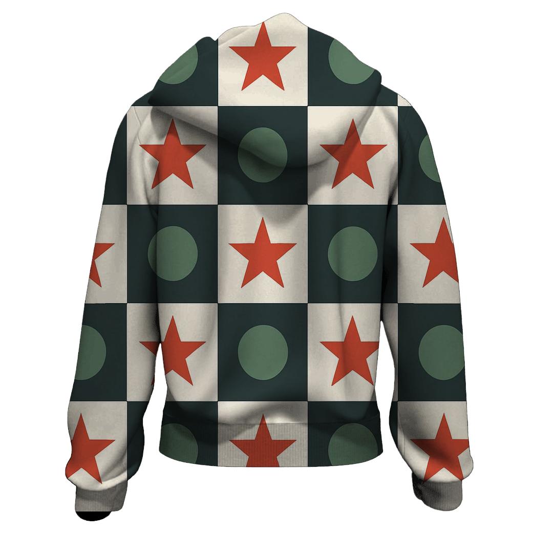 Snow Star Checker printed hoodies