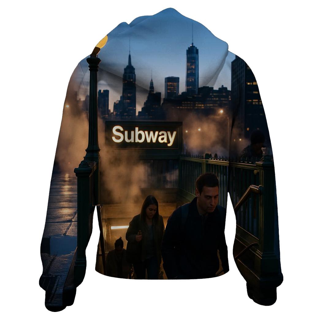 Subway Entrance Twilight Frame zip-up hoodies