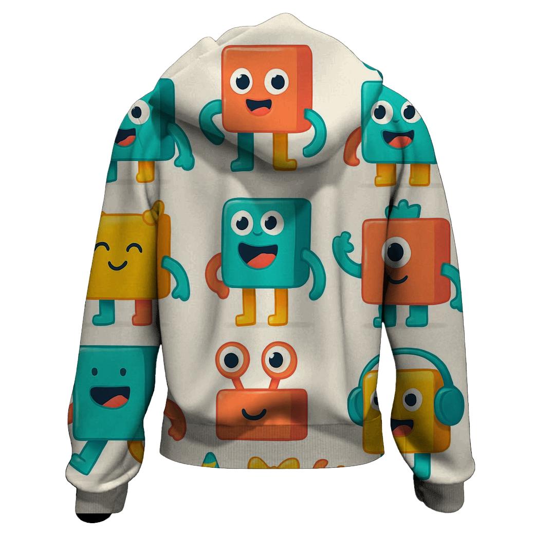Playful Modular Monsters graphic hoodies