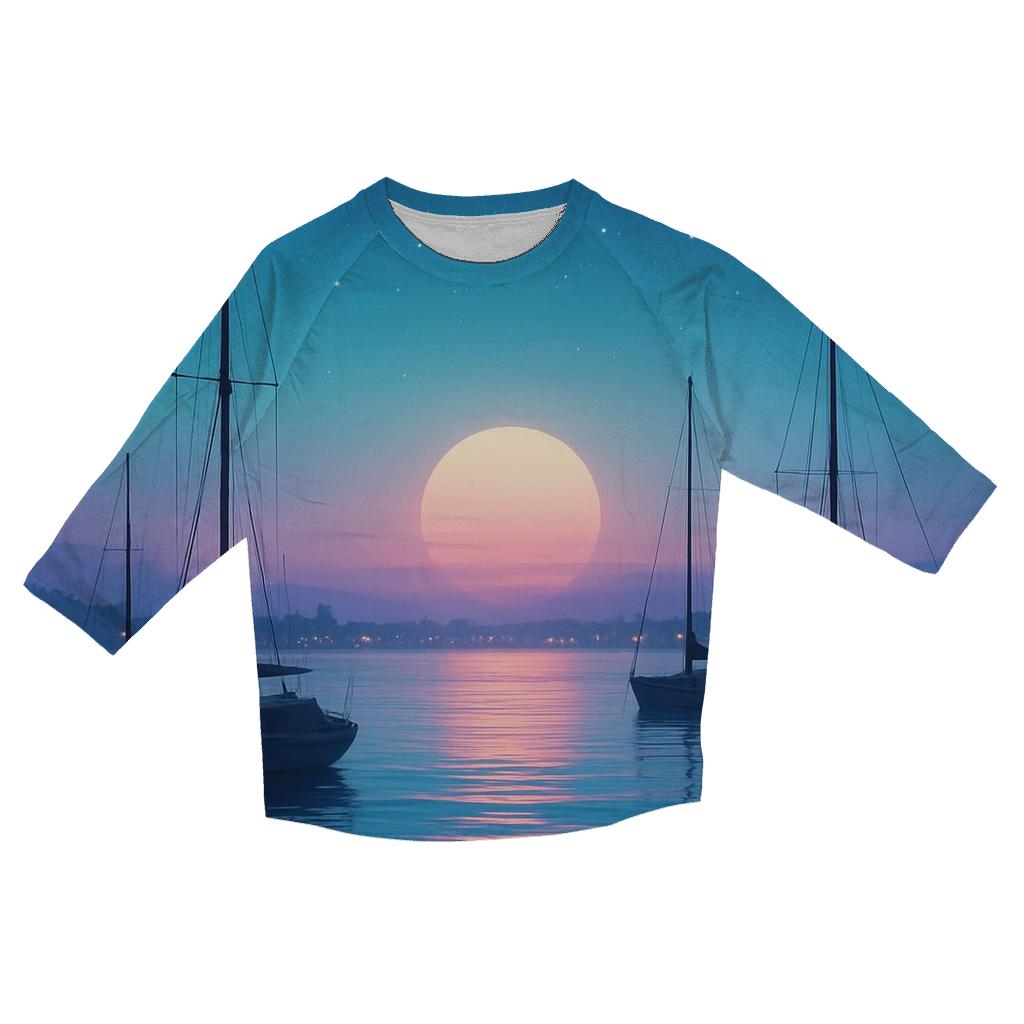 Teal Harbor Twilight personalized 3/4 sleeve tees