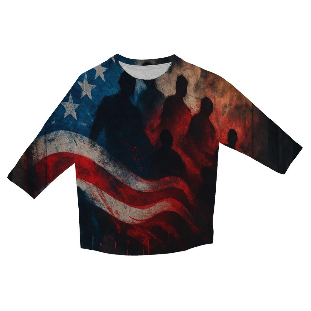 Graffiti Stripes Alley fashion 3/4 sleeve shirts