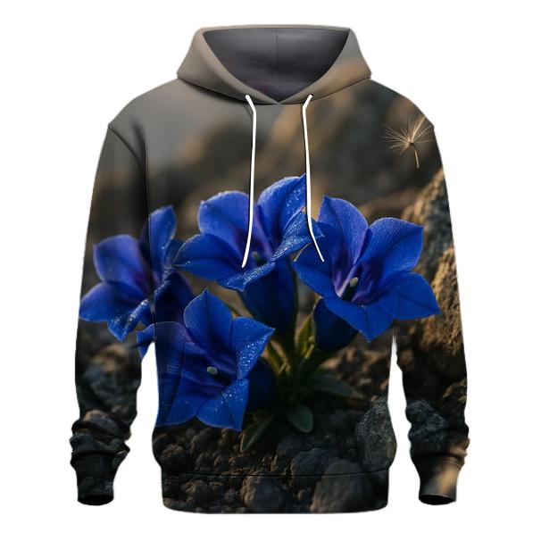 Sunlit Alpine Gentian Cluster lightweight hoodies
