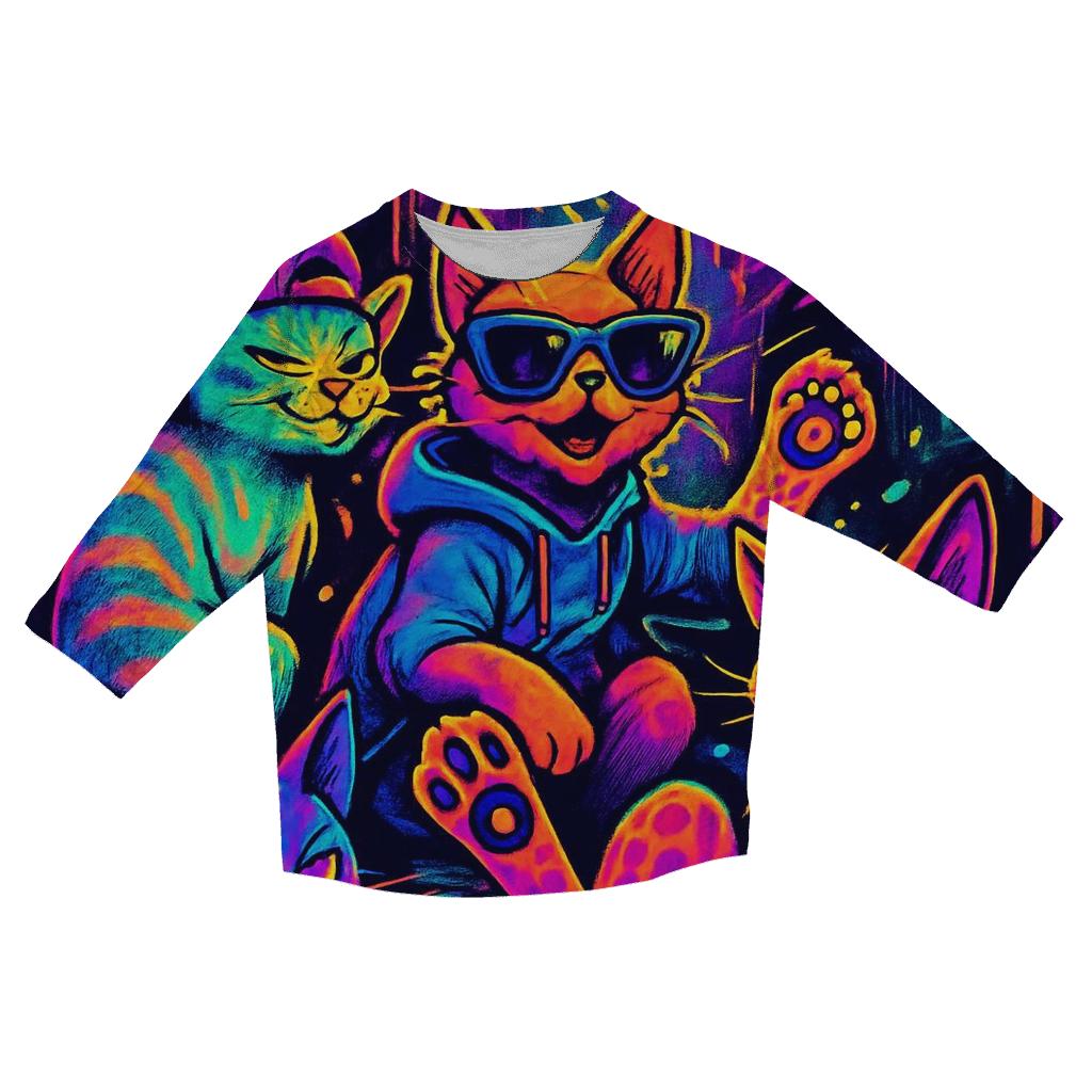 Psychedelic Dream Alley printed three quarter sleeve shirts