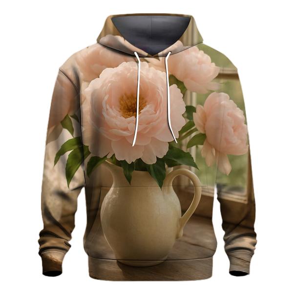 Heirloom Peony Vase Study premium hoodies