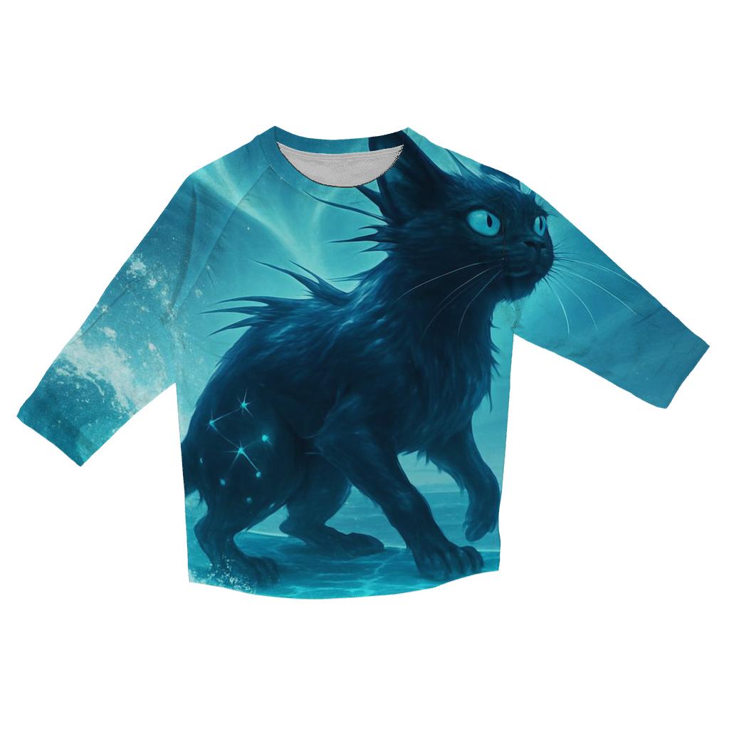 Aurora Surf Cat stylish quarter sleeve tops