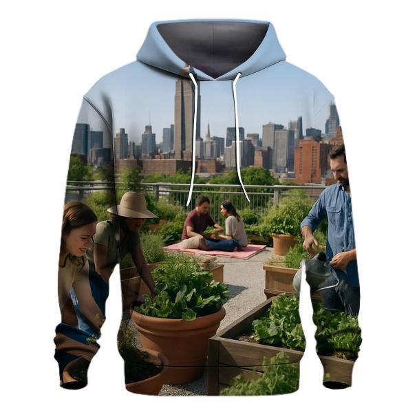 Rooftop Garden Overlook zip-up hoodies