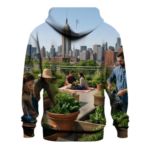 Rooftop Garden Overlook zip-up hoodies