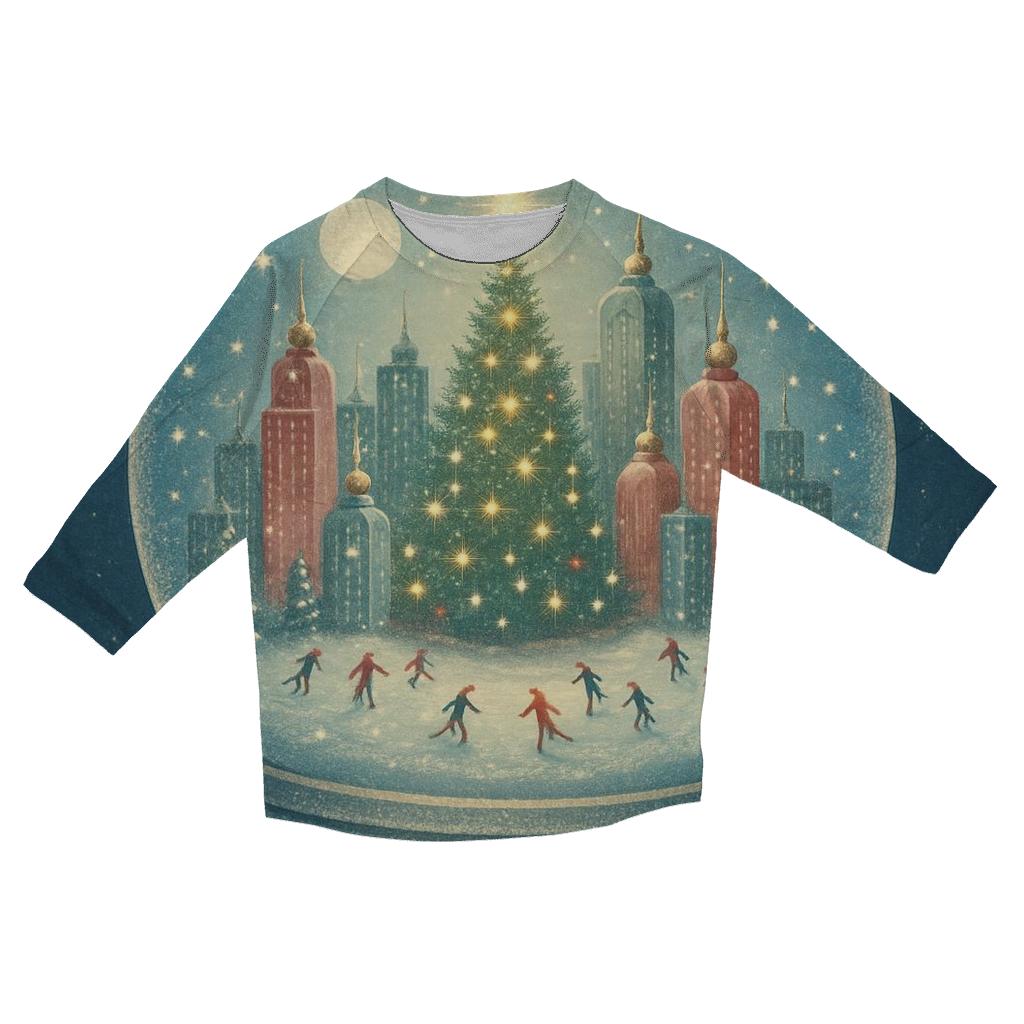 Snow Globe Cityscape fashion 3/4 sleeve shirts