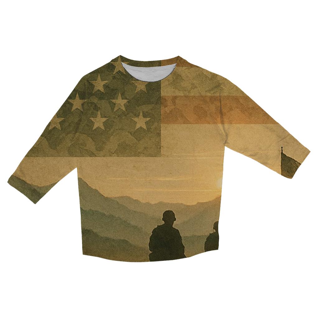 Camouflage Honor Fade designer 3/4 sleeve blouses