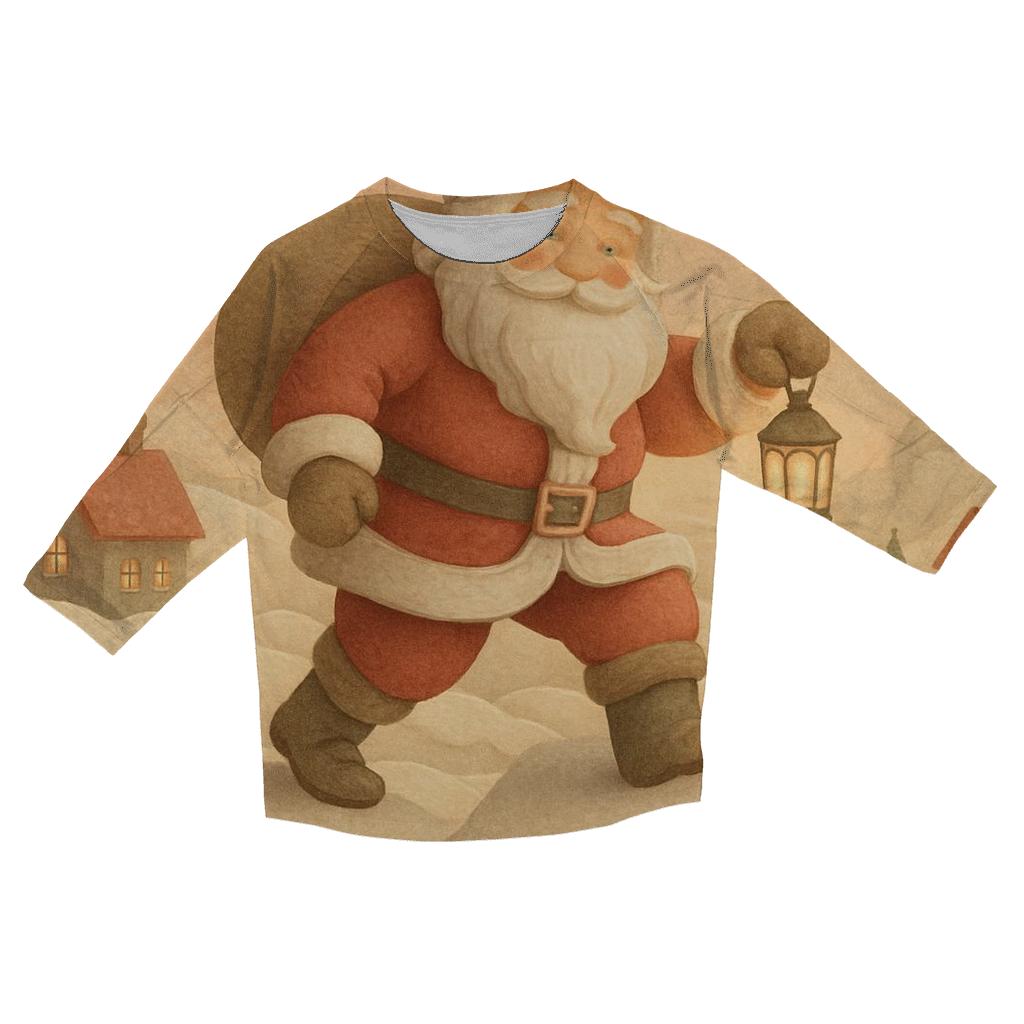 Paper Cut Storybook Santa cotton quarter sleeve shirts