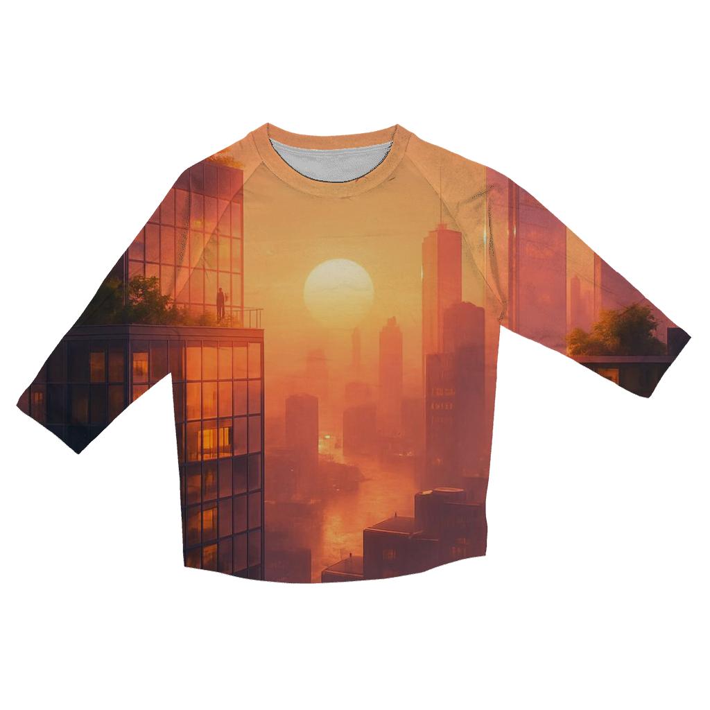 Coral City Golden Hour casual three quarter sleeve shirts