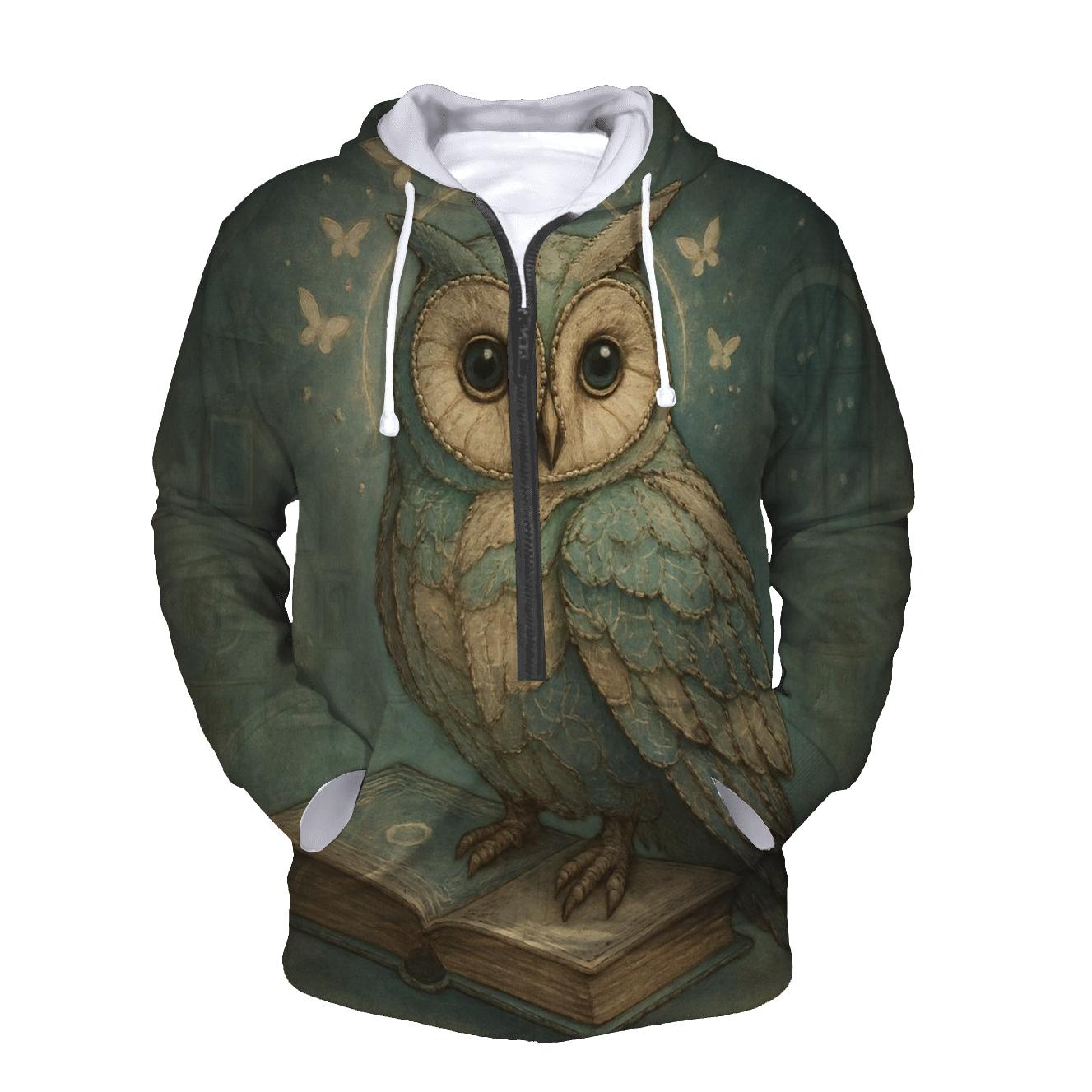 Patchwork Dreamer Owl zip-up hoodies