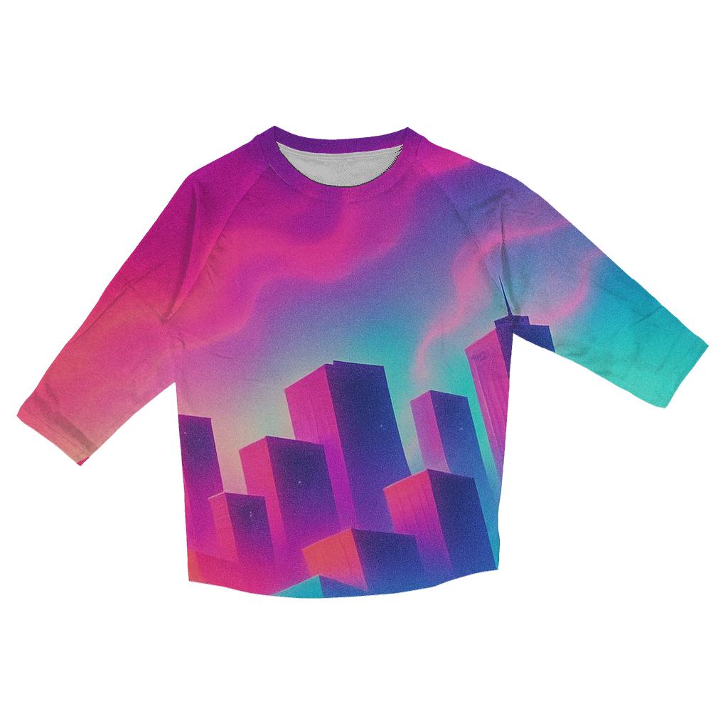 Vaporwave Skyline Drift trendy 3/4 sleeve tops