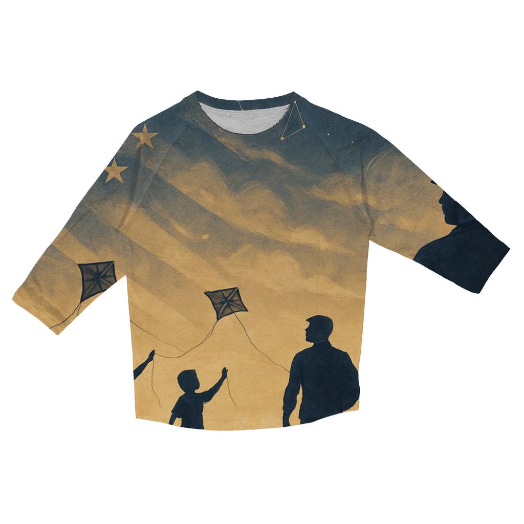 Stars Over Hometown printed three quarter sleeve shirts