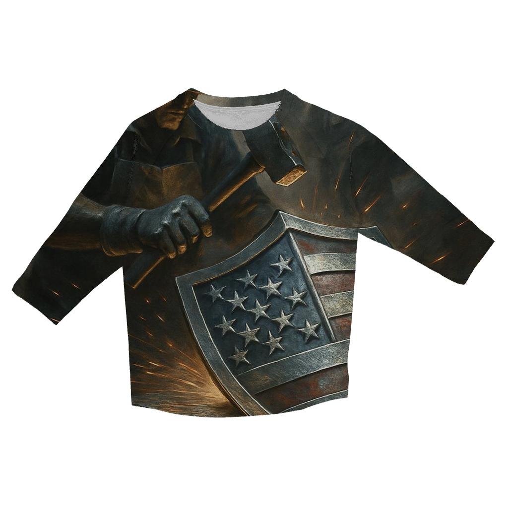 Forged In Freedom printed three quarter sleeve shirts