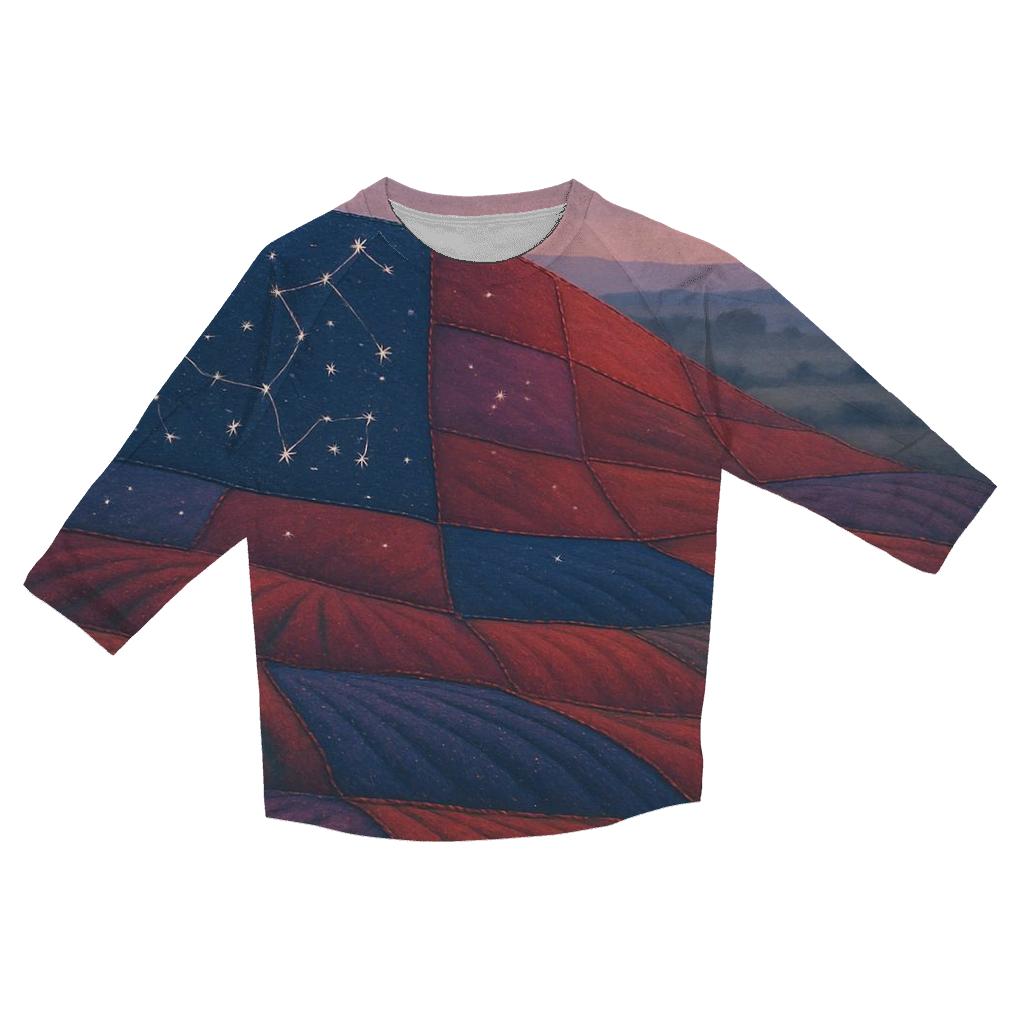 Constellation Quilt Field fashion 3/4 sleeve shirts