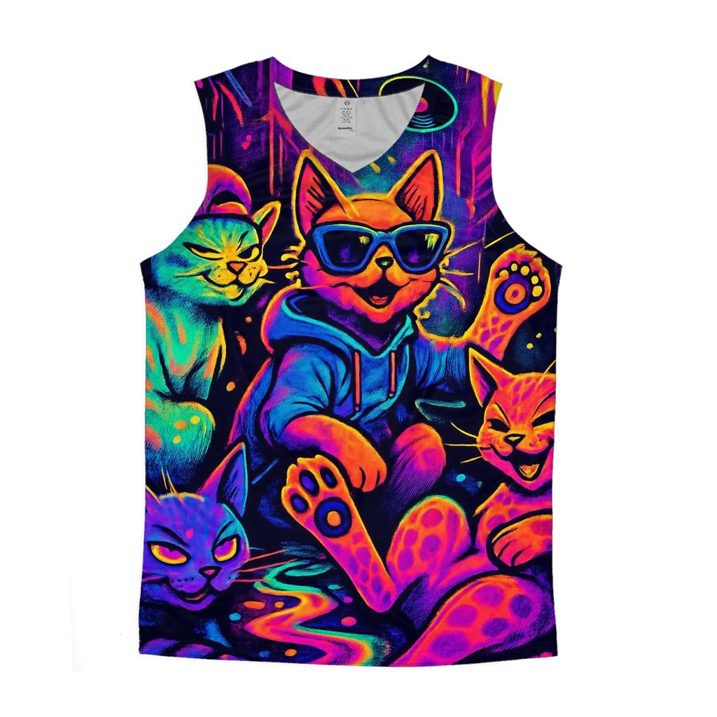 Psychedelic Dream Alley cotton sleeveless tops