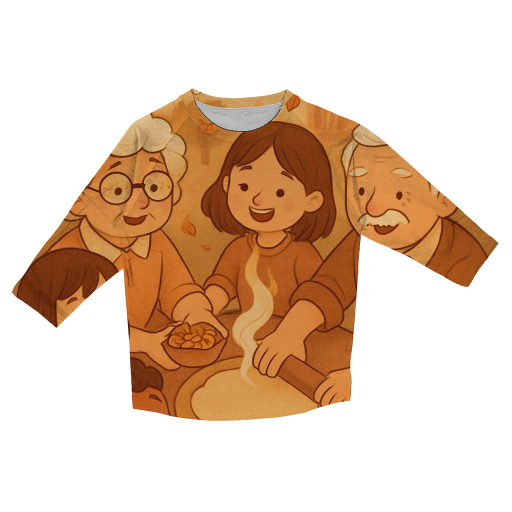 Apple Orchard Pie Circle casual three quarter sleeve shirts