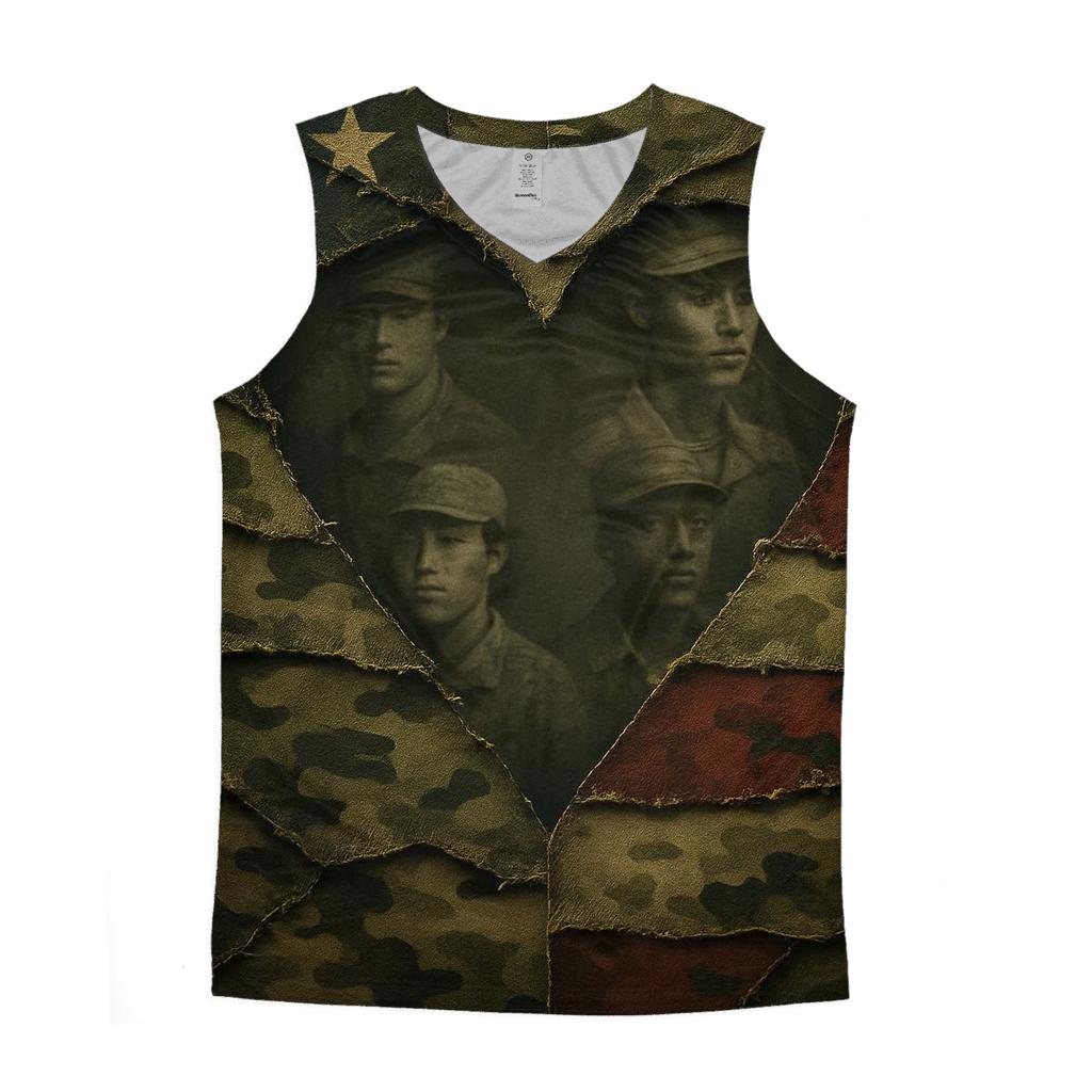 Camouflage Heartline cotton sleeveless tops